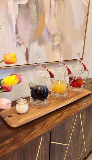 IBREEQ - Théière, cafetière en verre avec chauffe-bougie